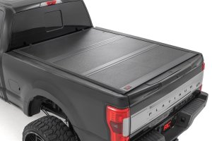 Ford F-250 Super Duty Hard Low Profile Bed Cover - Rough Country - Tri-Fold - '17-'24 Ford F-250 Super Duty Hard Low Profile Bed Cover - Rough Country - Tri-Fold - '17-'24